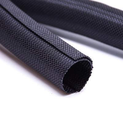 Envoltura de arnés de cableado tubular dividida tejida