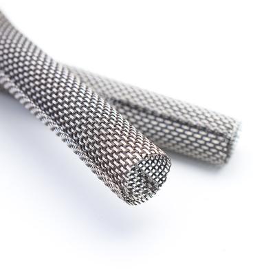Funda para cable trenzada dividida de PET y acero inoxidable resistente a las mordeduras