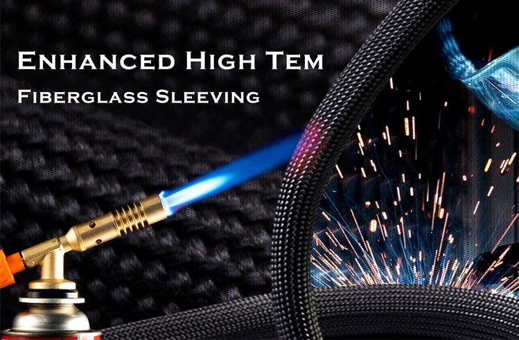 Funda de fibra de vidrio mejorada para protección de cables a altas temperaturas