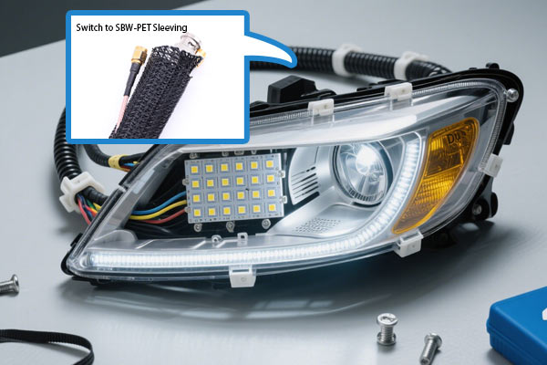 Cómo un fabricante de faros para automóviles mejoró la protección de los cables con fundas SBW-PET